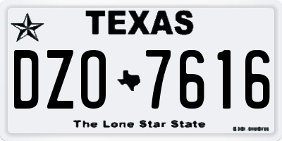 TX license plate DZO7616