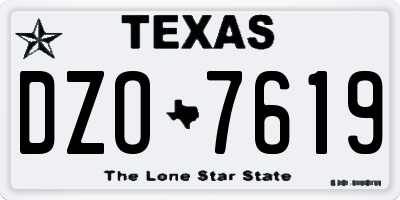 TX license plate DZO7619