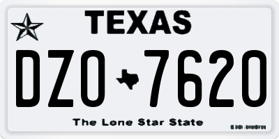 TX license plate DZO7620