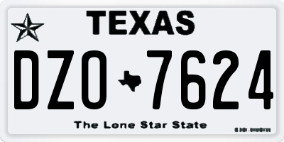 TX license plate DZO7624