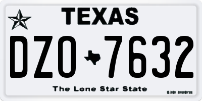 TX license plate DZO7632