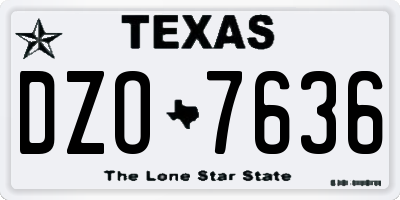 TX license plate DZO7636