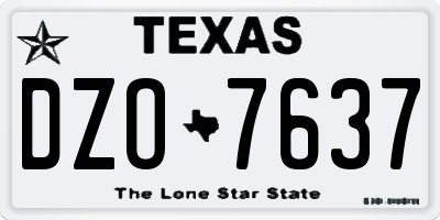 TX license plate DZO7637