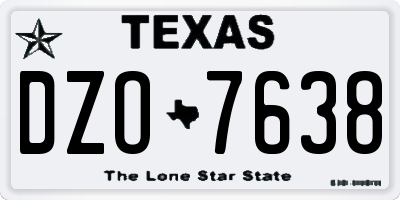 TX license plate DZO7638