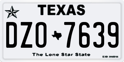 TX license plate DZO7639