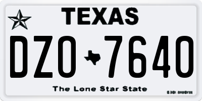 TX license plate DZO7640