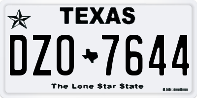 TX license plate DZO7644
