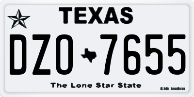TX license plate DZO7655