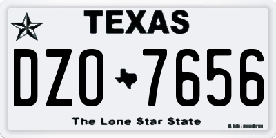 TX license plate DZO7656