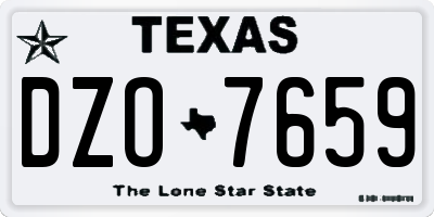 TX license plate DZO7659