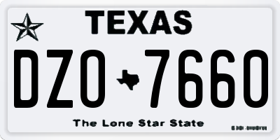 TX license plate DZO7660
