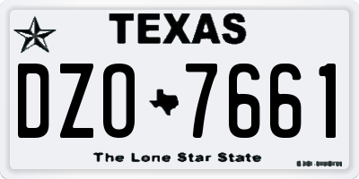 TX license plate DZO7661