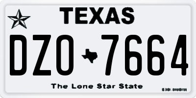 TX license plate DZO7664