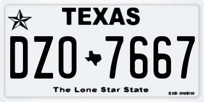 TX license plate DZO7667