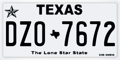 TX license plate DZO7672