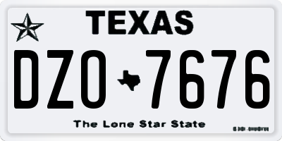 TX license plate DZO7676