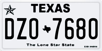 TX license plate DZO7680
