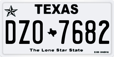 TX license plate DZO7682