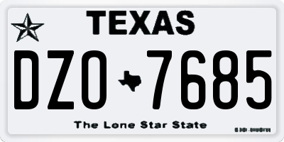 TX license plate DZO7685