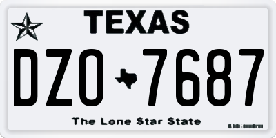 TX license plate DZO7687