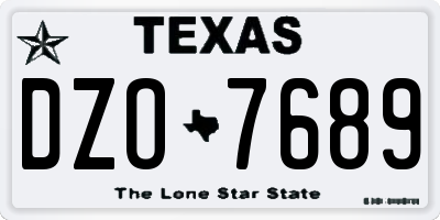 TX license plate DZO7689
