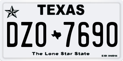 TX license plate DZO7690