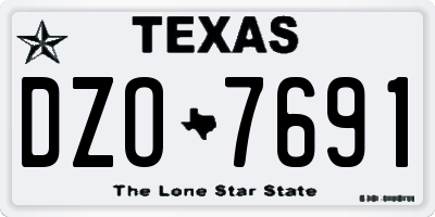 TX license plate DZO7691