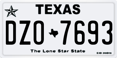 TX license plate DZO7693