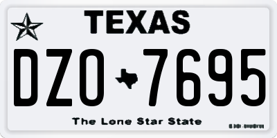 TX license plate DZO7695