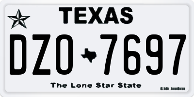 TX license plate DZO7697