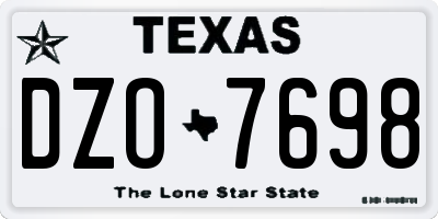 TX license plate DZO7698