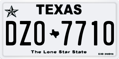 TX license plate DZO7710