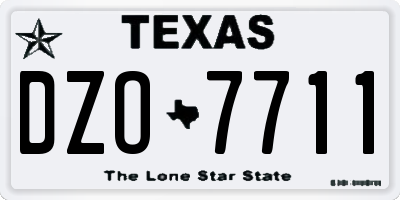 TX license plate DZO7711