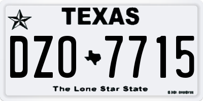 TX license plate DZO7715