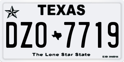 TX license plate DZO7719