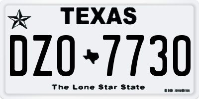 TX license plate DZO7730