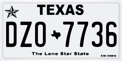 TX license plate DZO7736