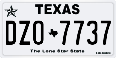 TX license plate DZO7737