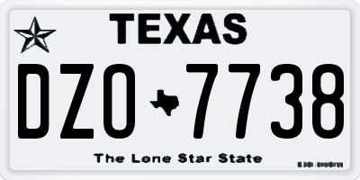 TX license plate DZO7738