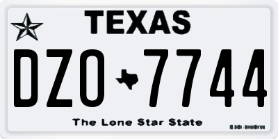 TX license plate DZO7744