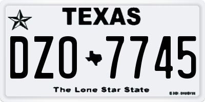TX license plate DZO7745