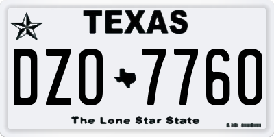 TX license plate DZO7760