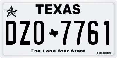 TX license plate DZO7761