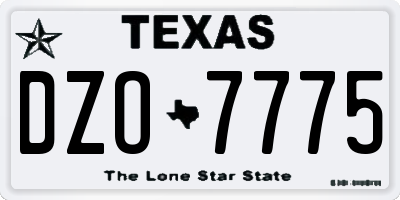 TX license plate DZO7775