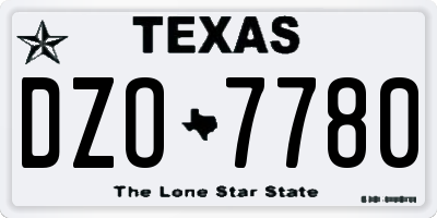 TX license plate DZO7780