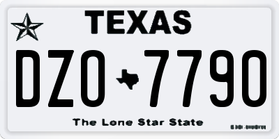 TX license plate DZO7790
