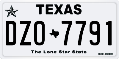 TX license plate DZO7791