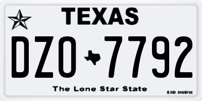 TX license plate DZO7792