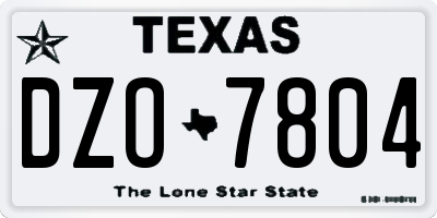 TX license plate DZO7804