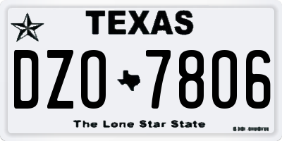 TX license plate DZO7806